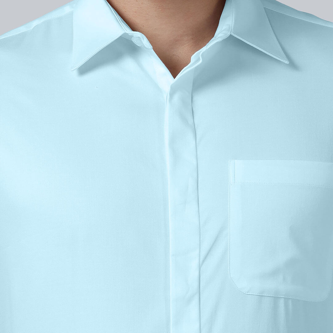 Bennet Sky Blue Shirt With Concealed Placket