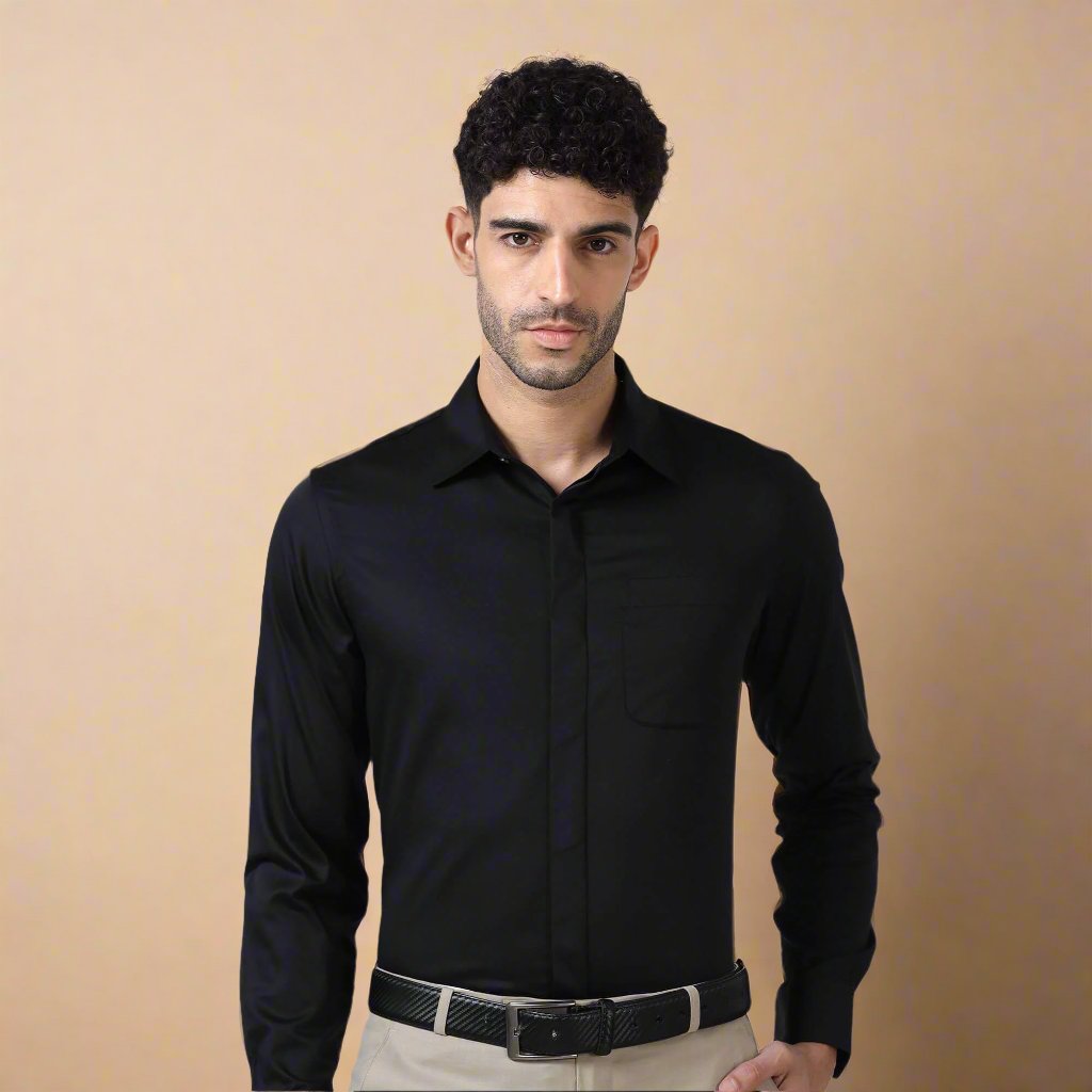 Slim-fit black shirt design by TFC