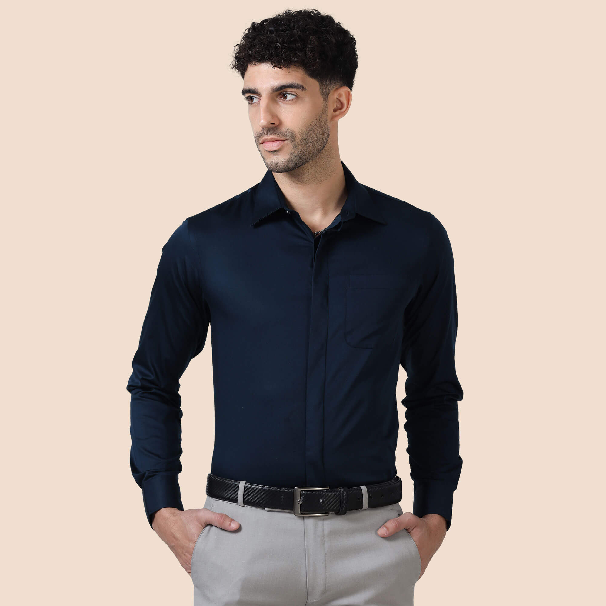 Bennet navy formal shirt by TFC