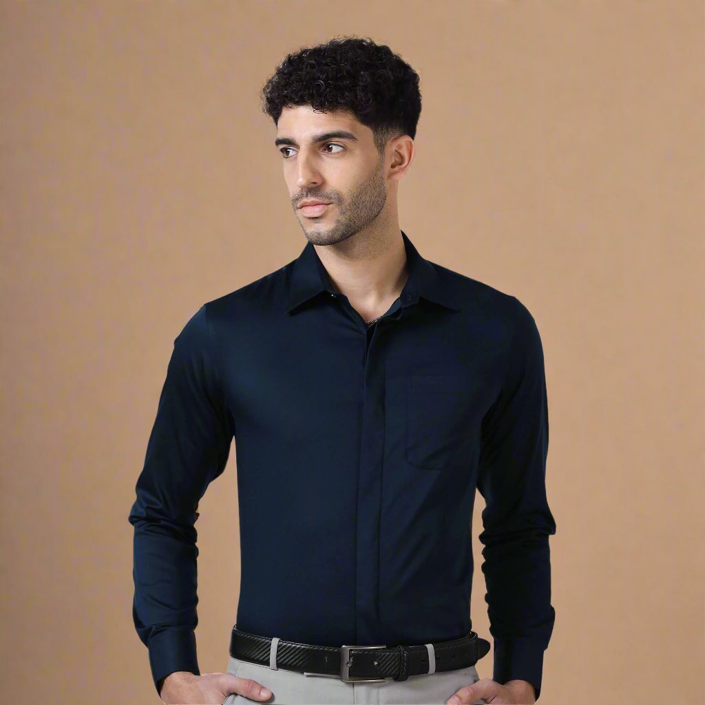 Office wear navy shirt by TFC