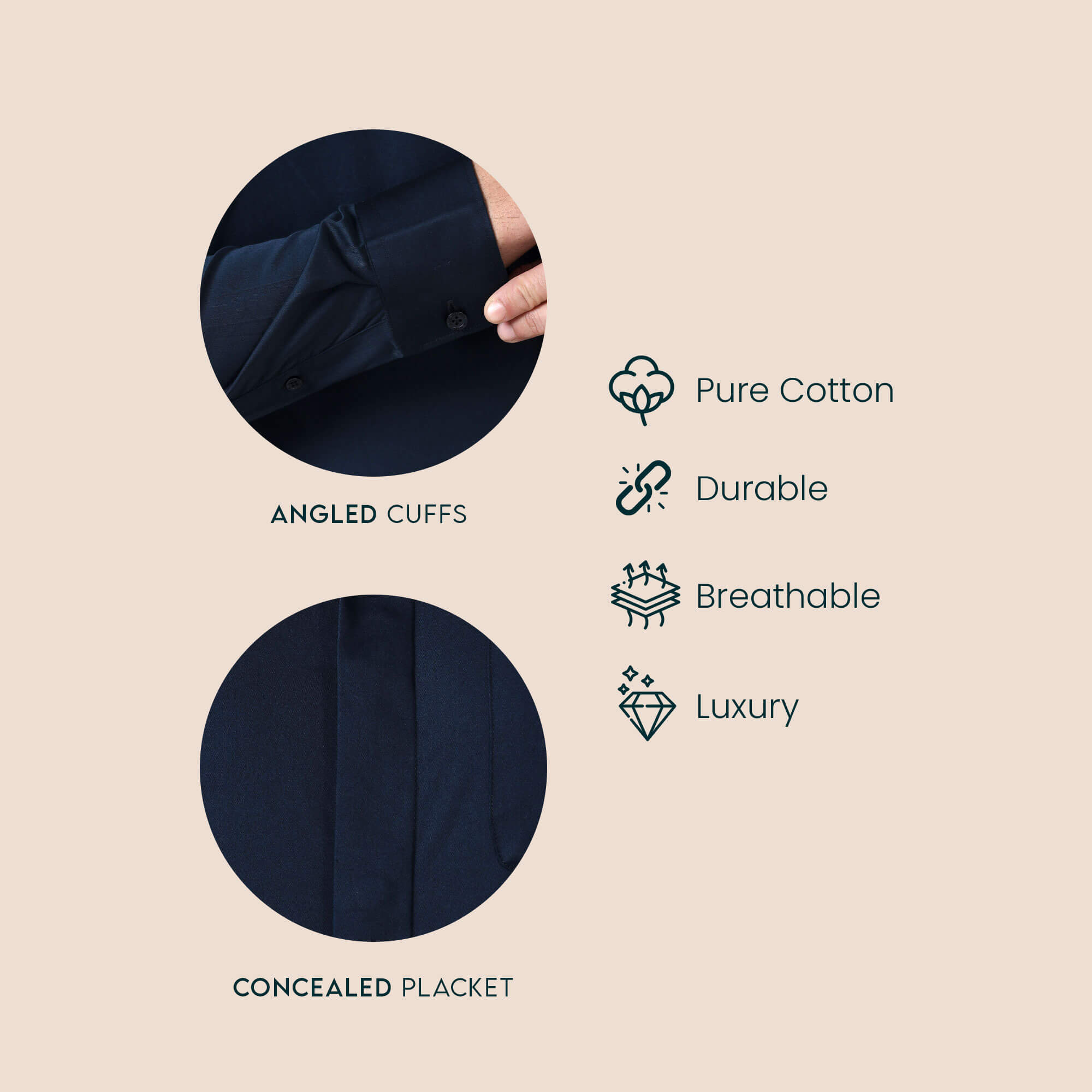 Concealed placket cotton shirt by TFC