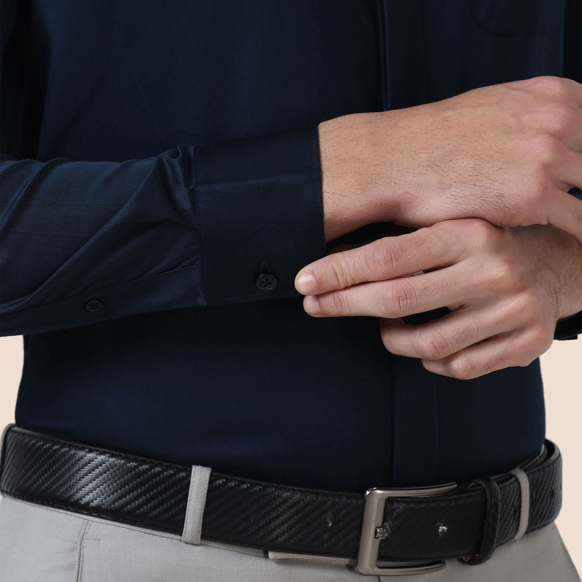 Soft cotton formal navy shirt by TFC