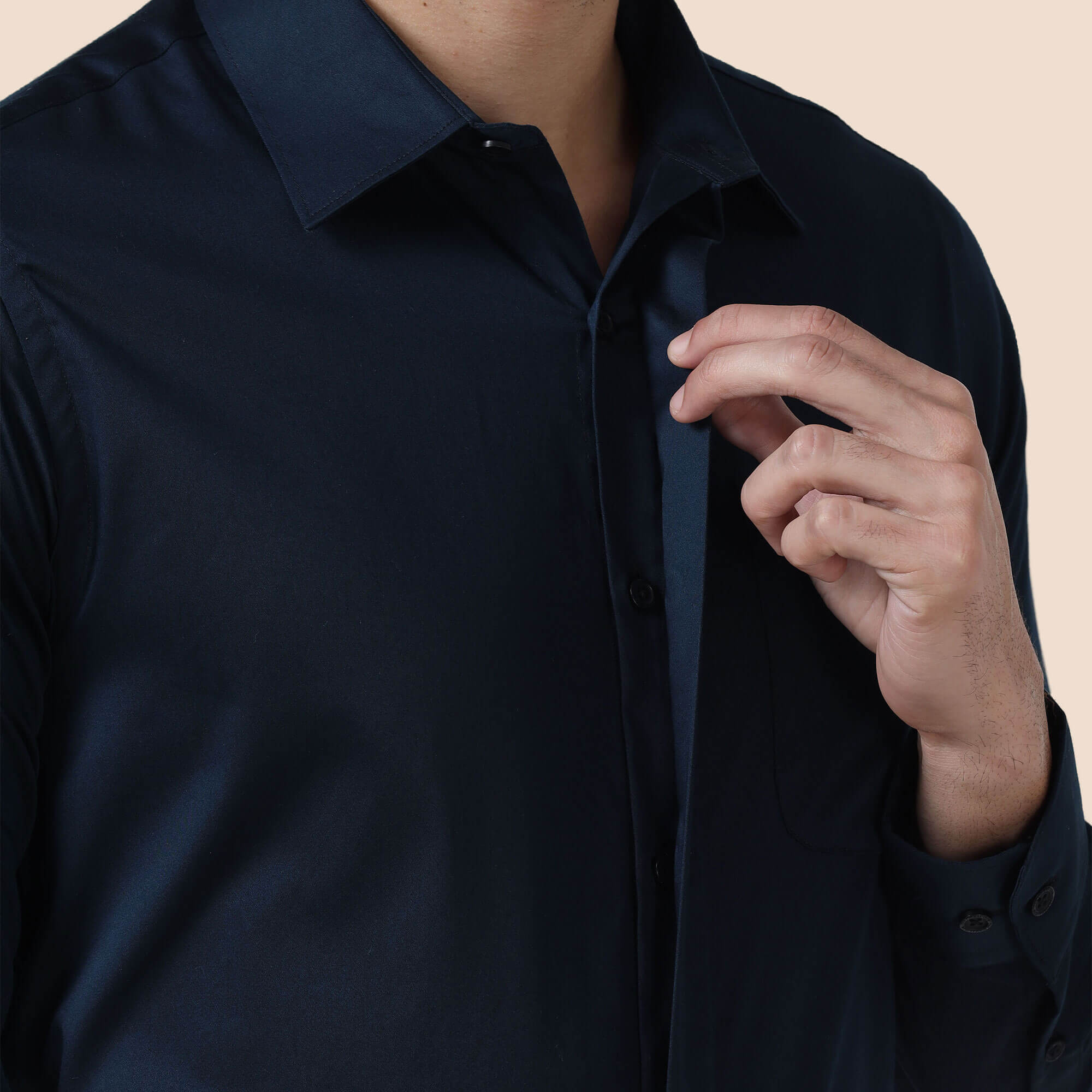 Navy shirt with clean front design by TFC