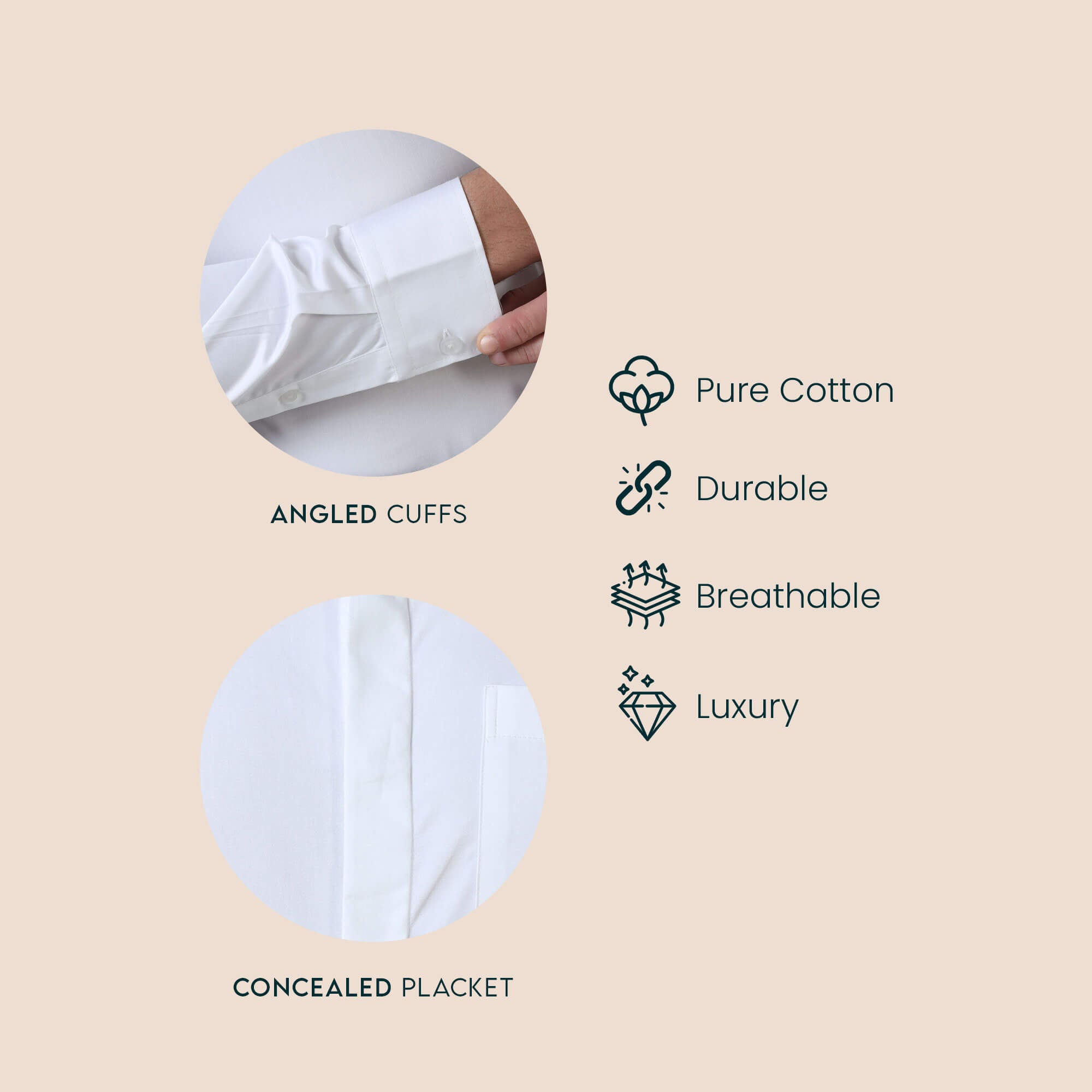 Concealed placket white shirt by TFC