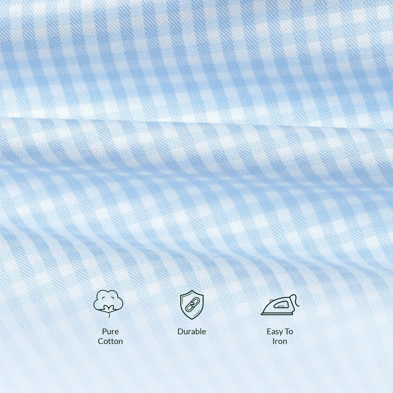 Gingham 2 Ply Check Shirt In Cloud Blue