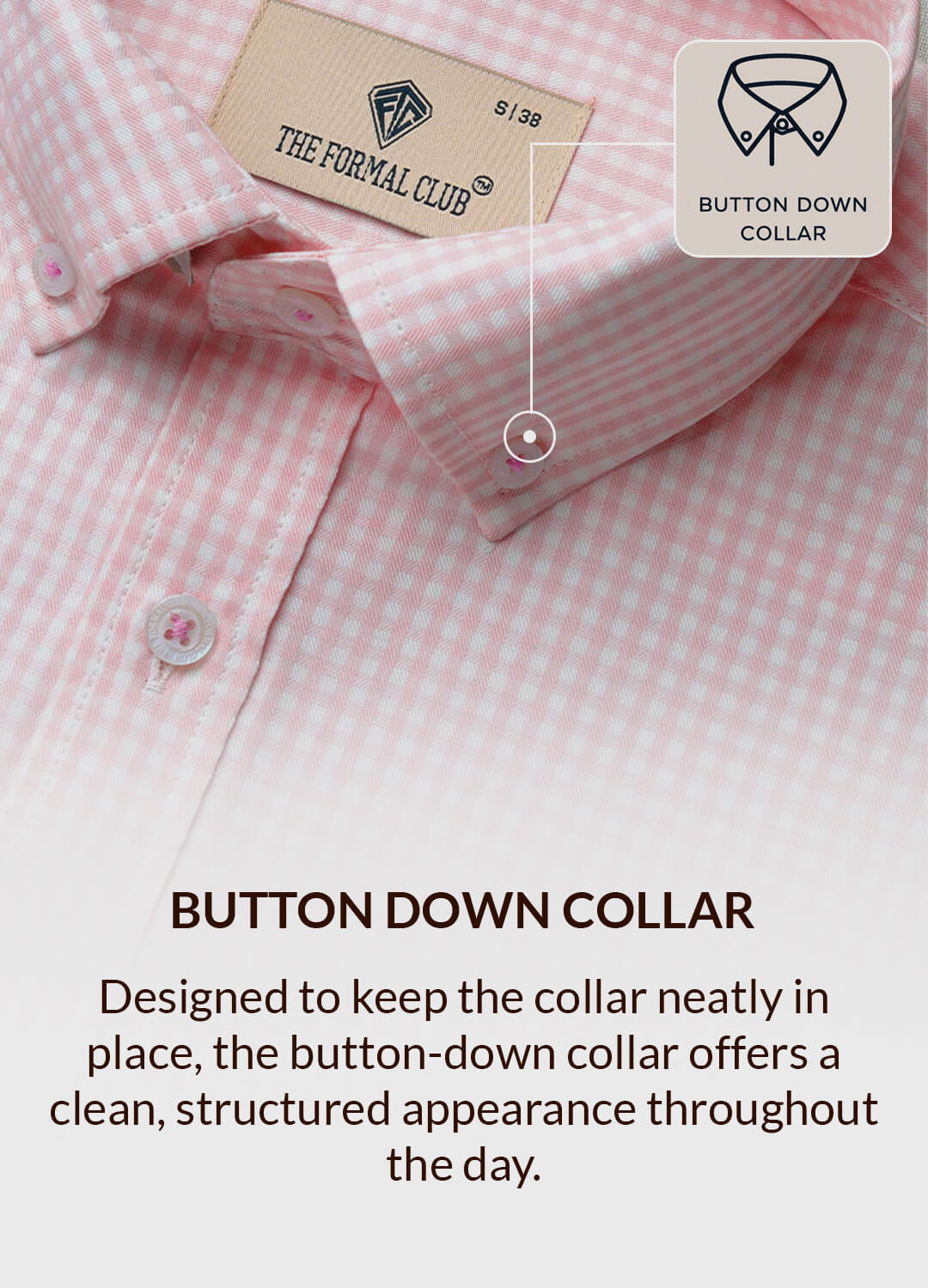 Gingham 2 Ply Check Shirt In Blush Pink