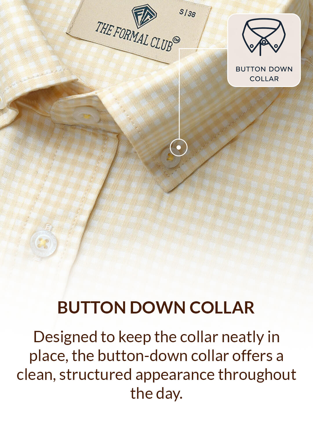 Gingham 2 Ply Check Shirt In Ochre