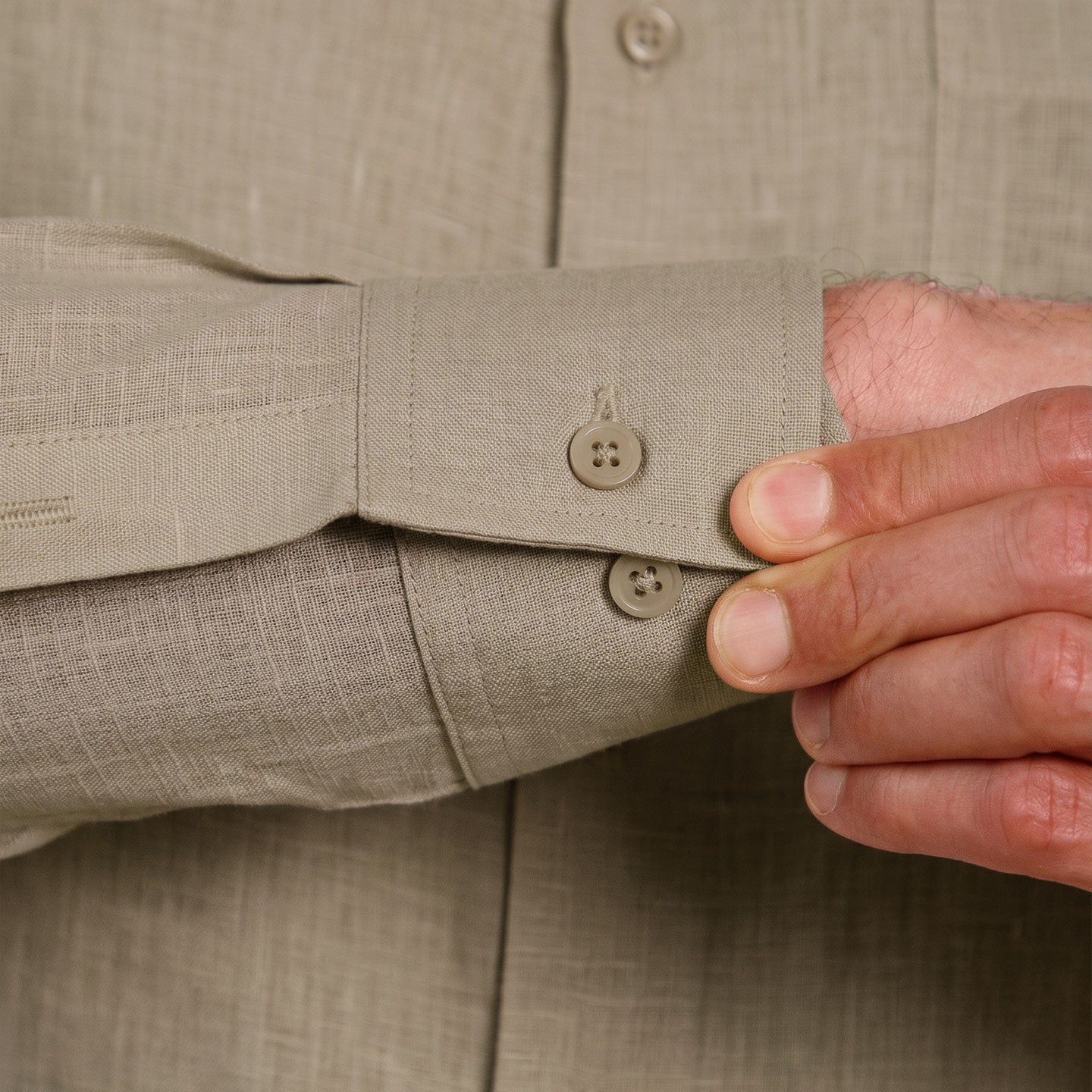 Cedar Pure Linen Full Sleeves Shirt In Caramel