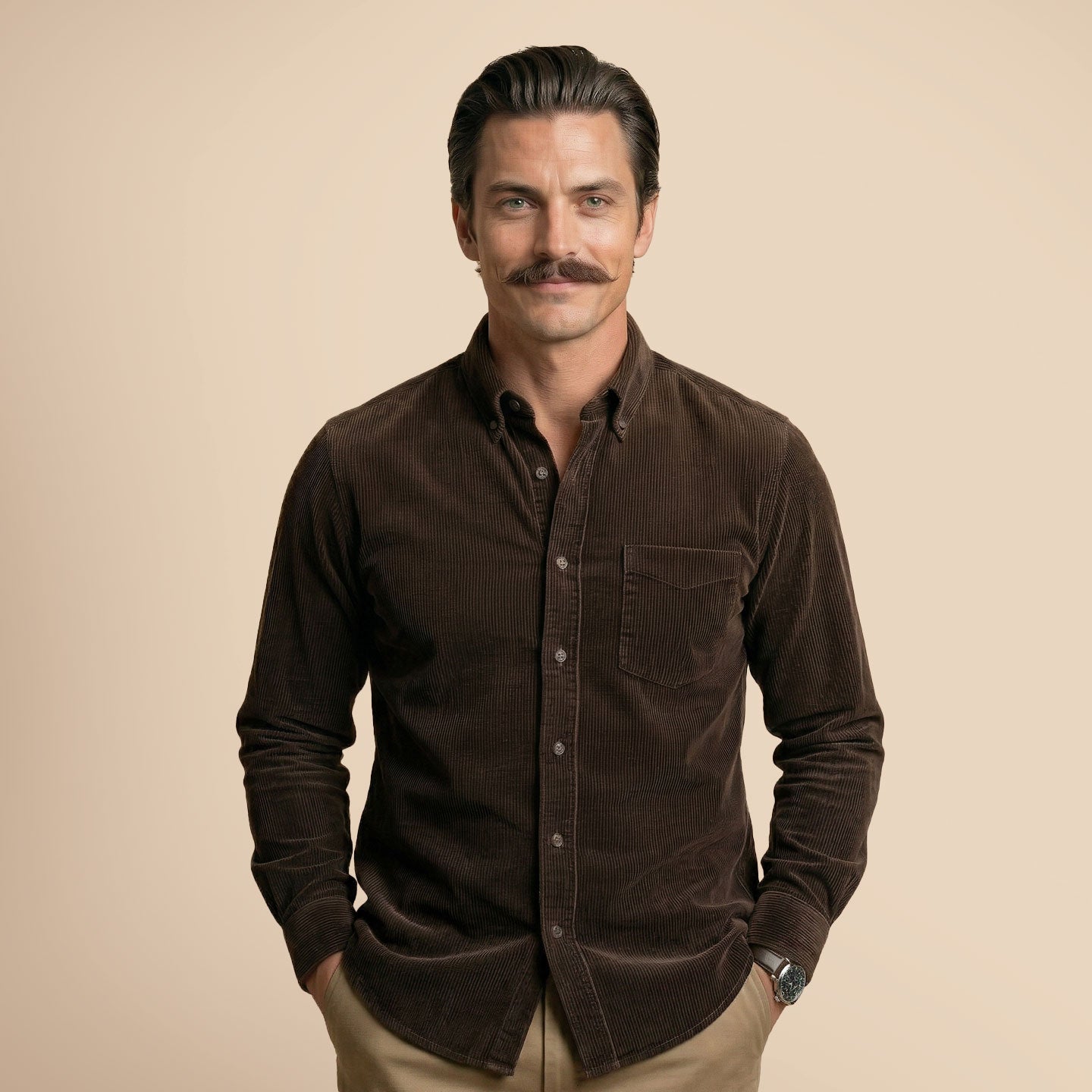Cruise Corduroy Shirt In Chestnut
