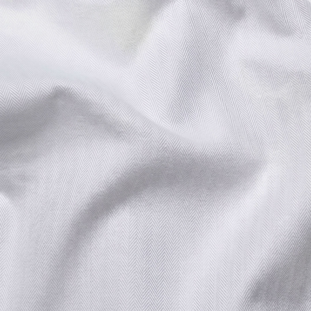 Imperial Herringbone 2 Ply Giza Shirt In Cloud White