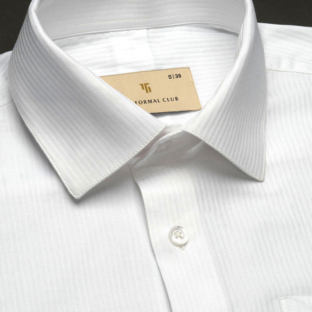 Crest Self Stripe French Cuff Giza Shirt In Cloud White