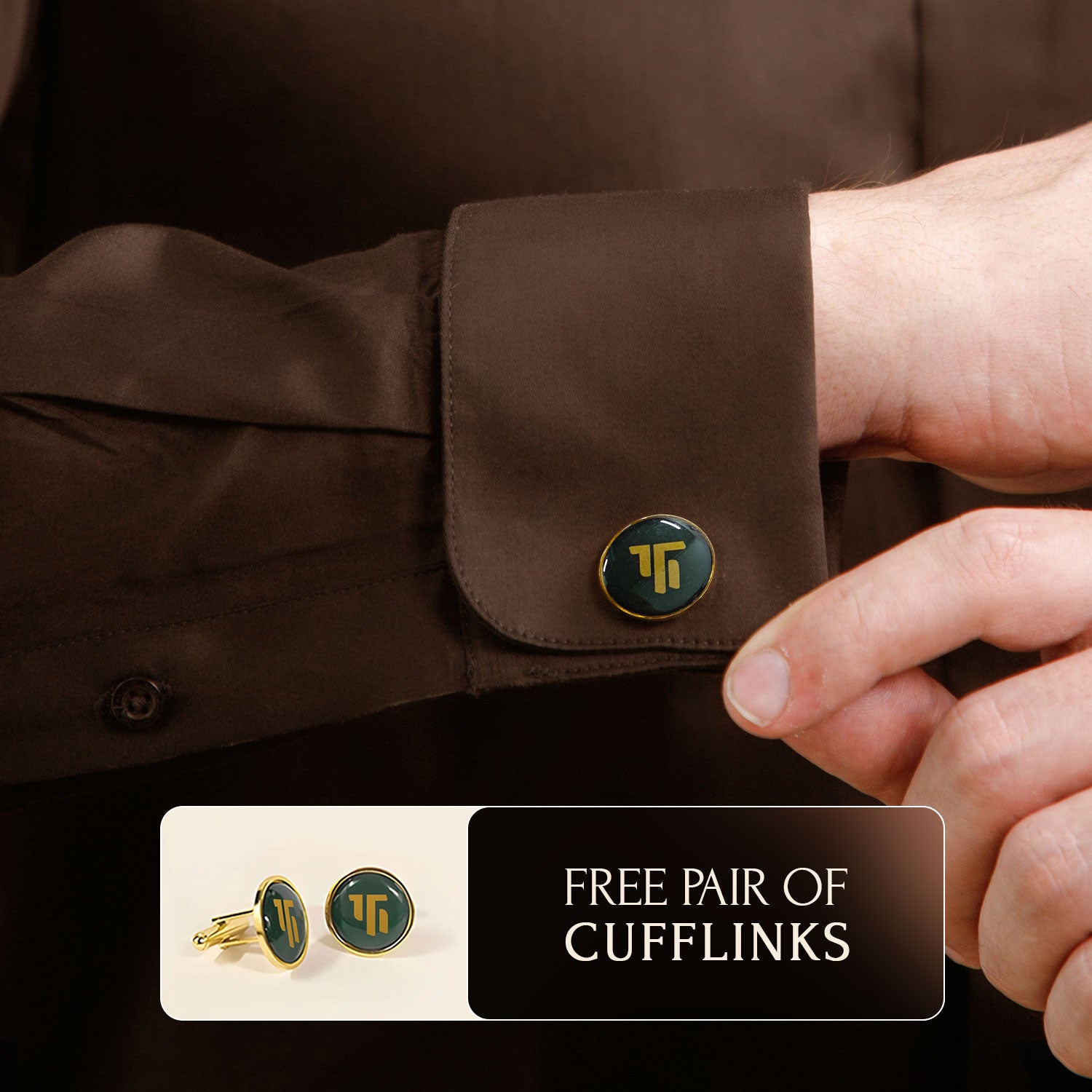 French Cuff Giza Cotton Shirt In Coffee