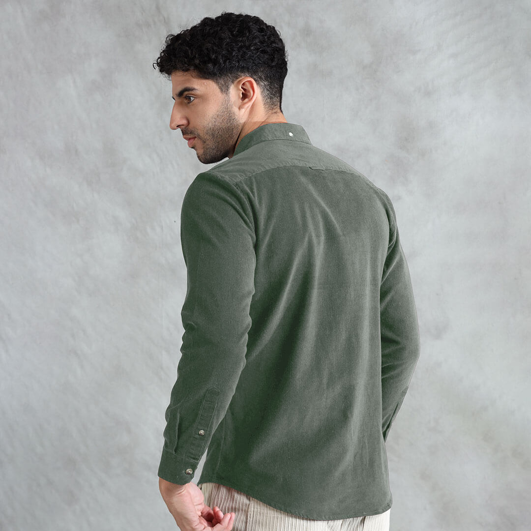 Cruise Corduroy Shirt In Leaf Green