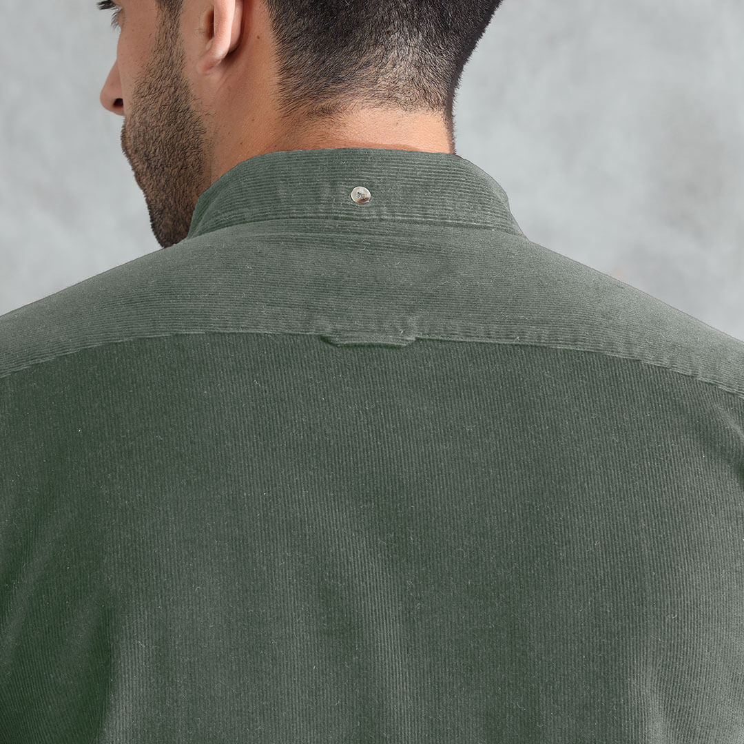 Cruise Corduroy Shirt In Leaf Green
