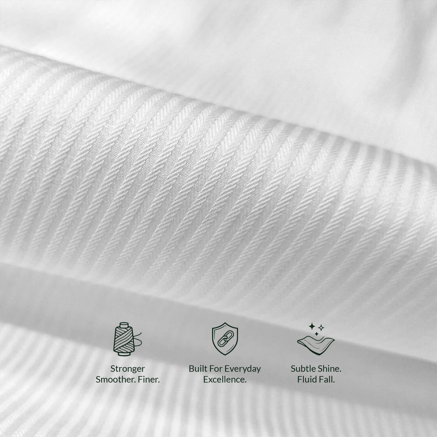 Crest Self Stripe 2 Ply Giza Shirt in Cloud White