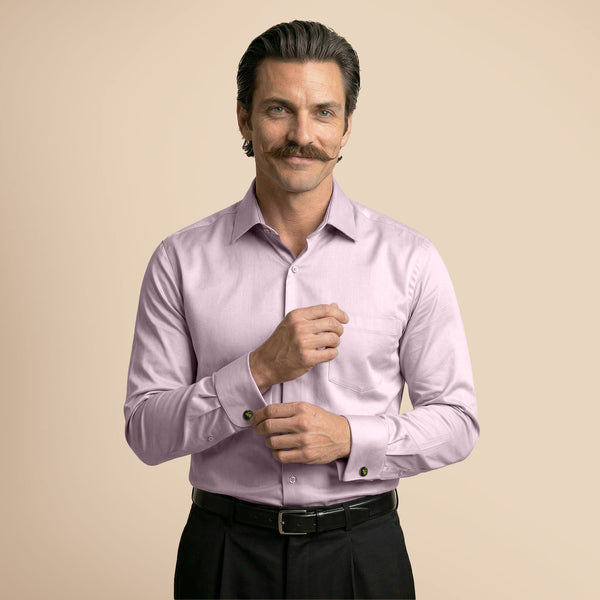 French Cuff Giza Cotton Shirt In Dusty Rose