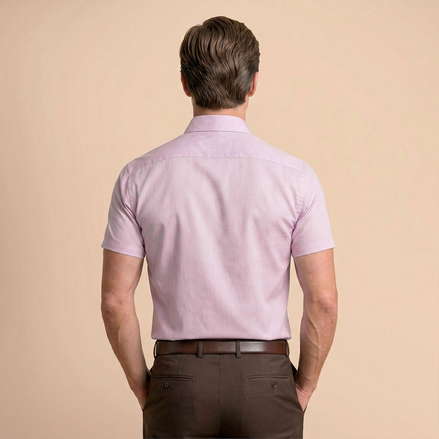 Ashley Half Sleeves Giza Cotton Shirt In Dusty Rose