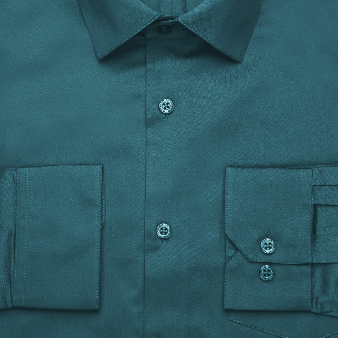 Cambridge Giza Cotton Shirt In Teal