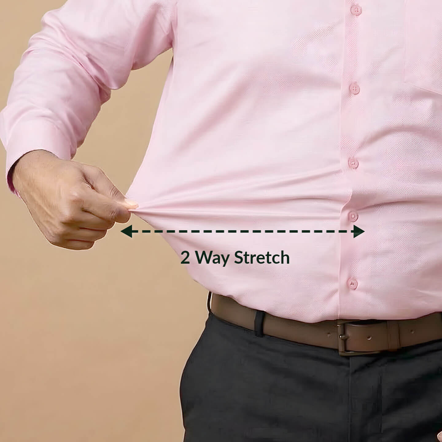 Flexi Stretch Plus Shirt in Dusty Pink