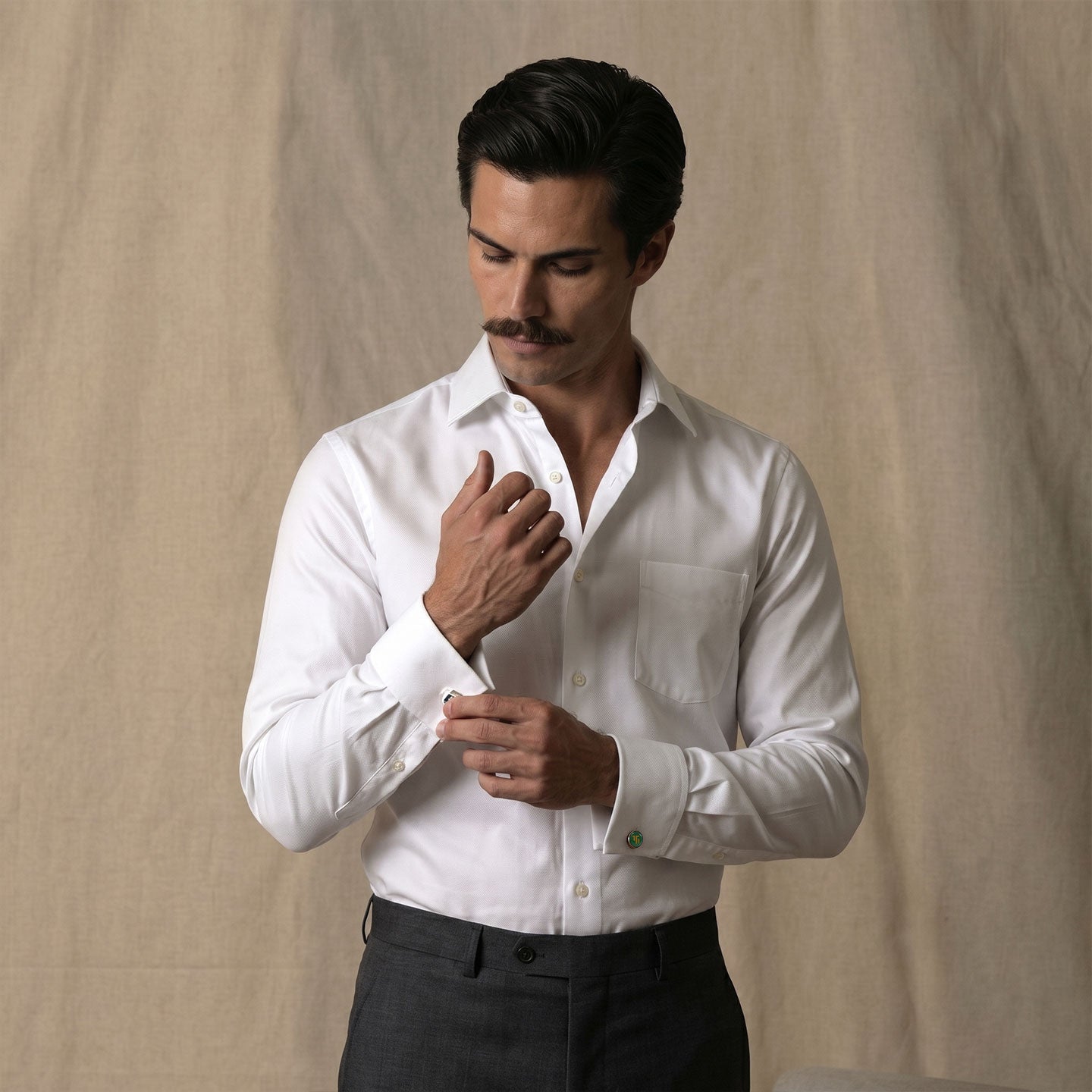 Whisper Easy To Iron French Cuff Shirt In Cloud White