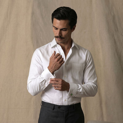 Whisper Easy To Iron French Cuff Shirt In Cloud White