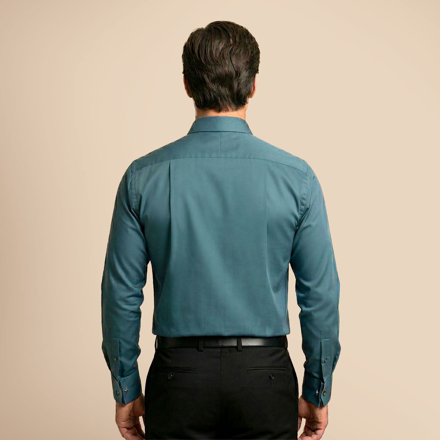 French Cuff Giza Cotton Shirt In Teal