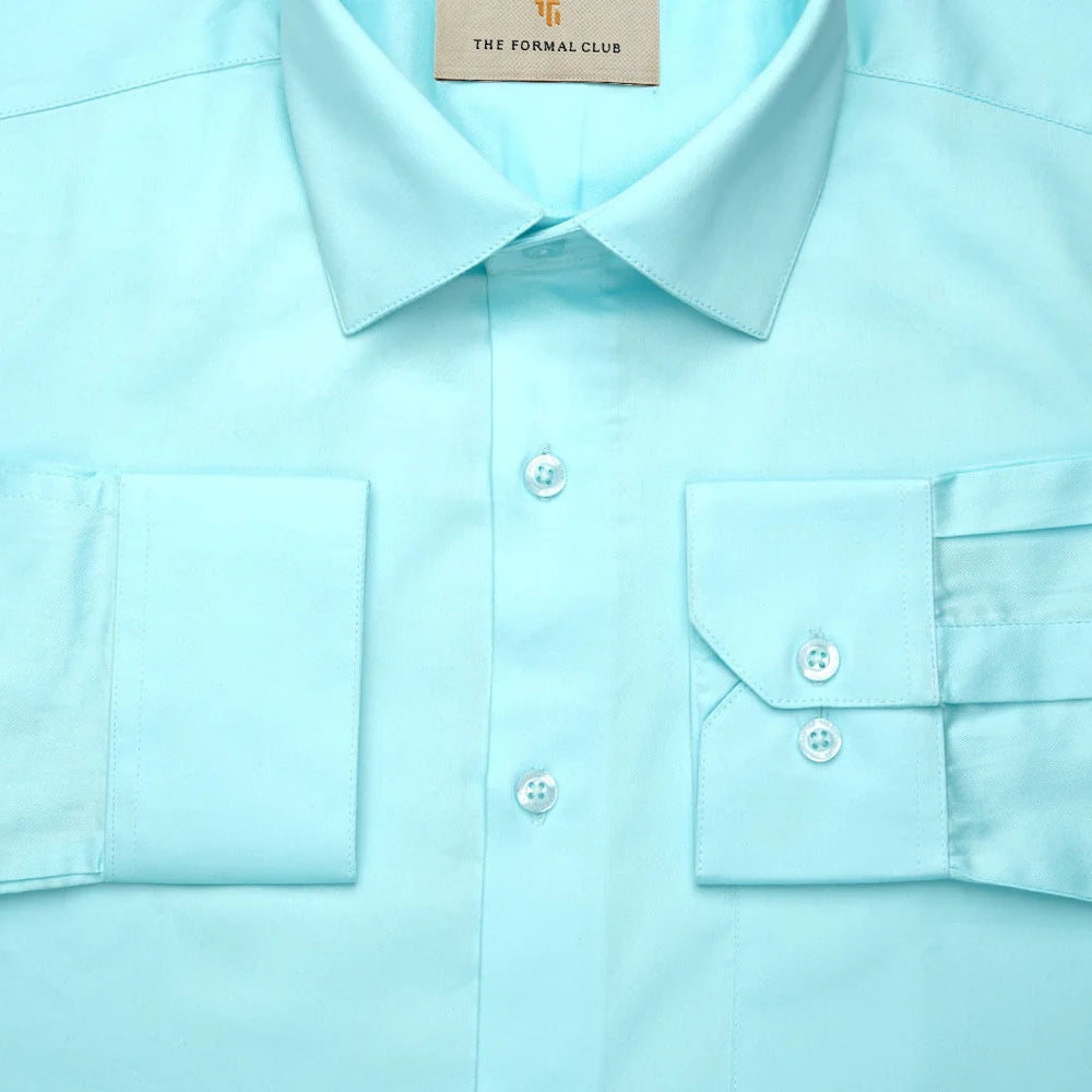 Cambridge Giza Cotton Shirt In Fresh Aqua