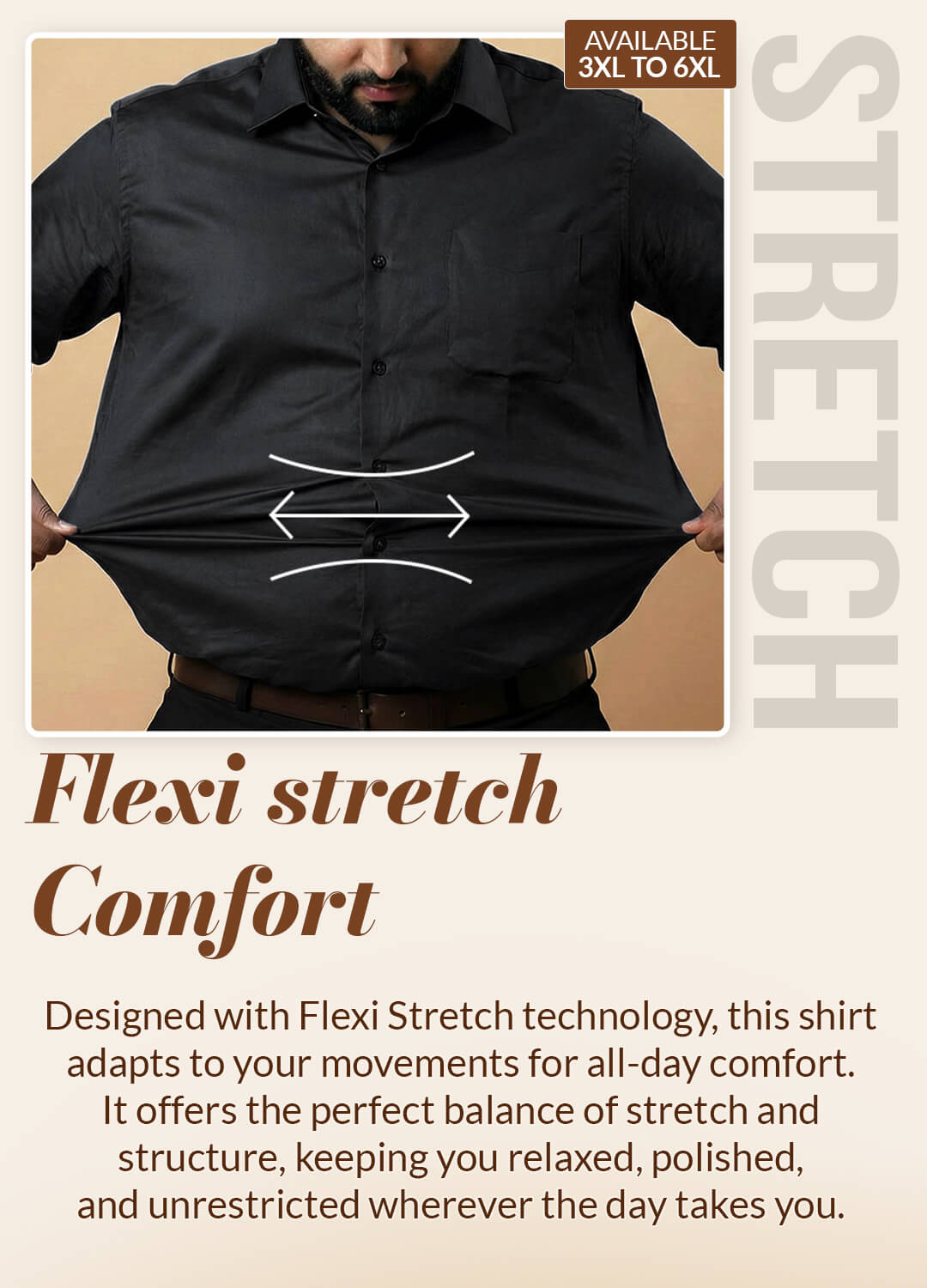 Flexi Stretch Plus Shirt in Raven