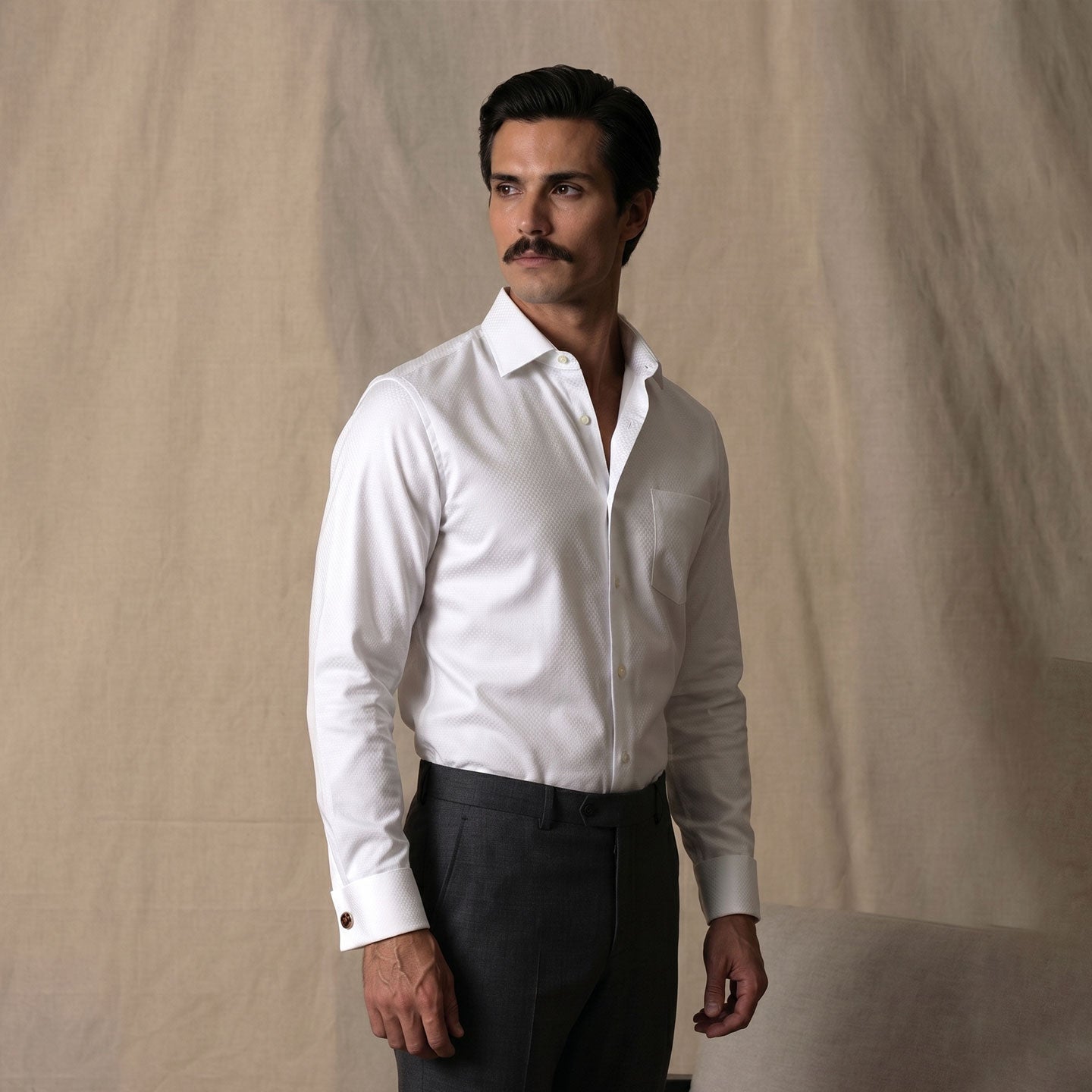 Whisper Easy To Iron French Cuff Shirt In Cloud White