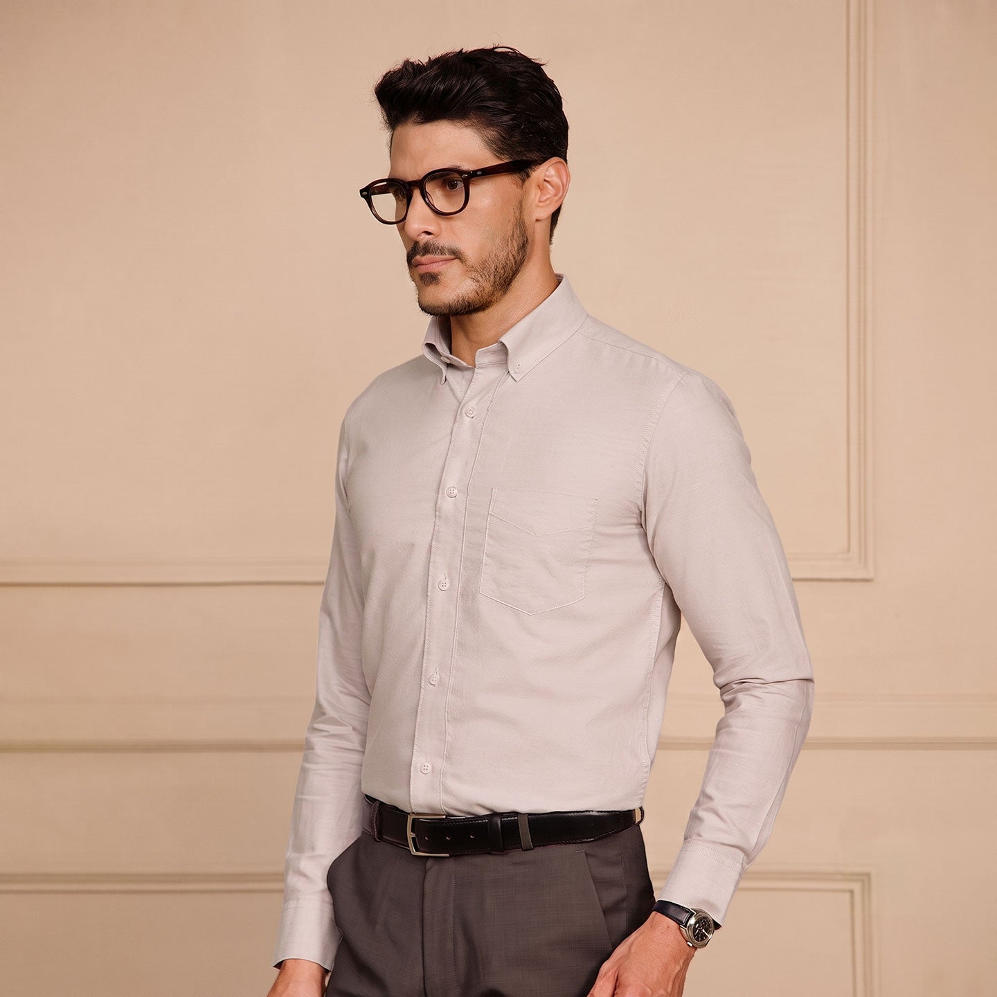 Regal Oxford Solid Shirt In Clay