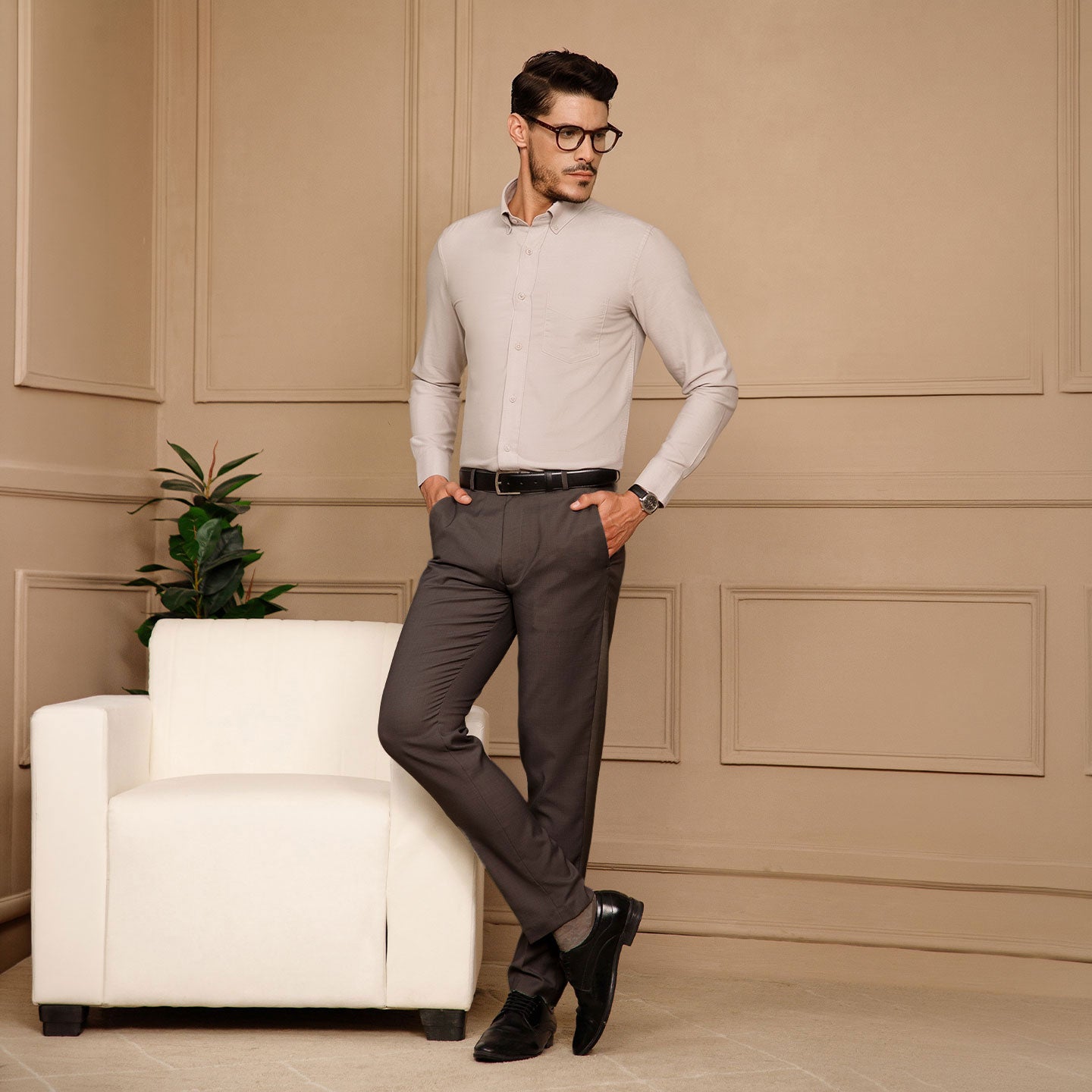Regal Oxford Solid Shirt In Clay