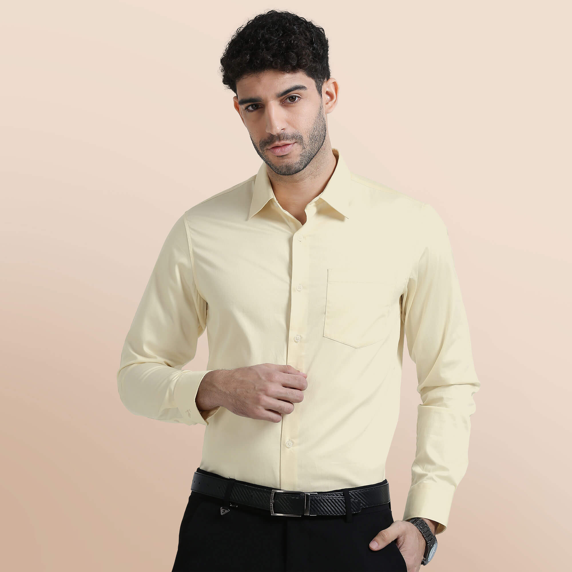 Cambridge Lemon Frost Office Shirt For Men by TFC