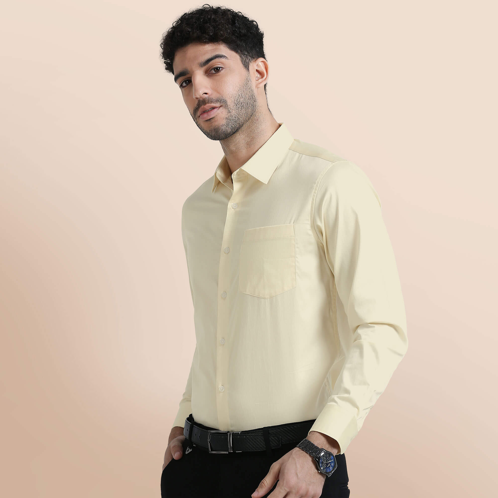 Lemon Frost Giza Cotton Shirt For Men by TFC