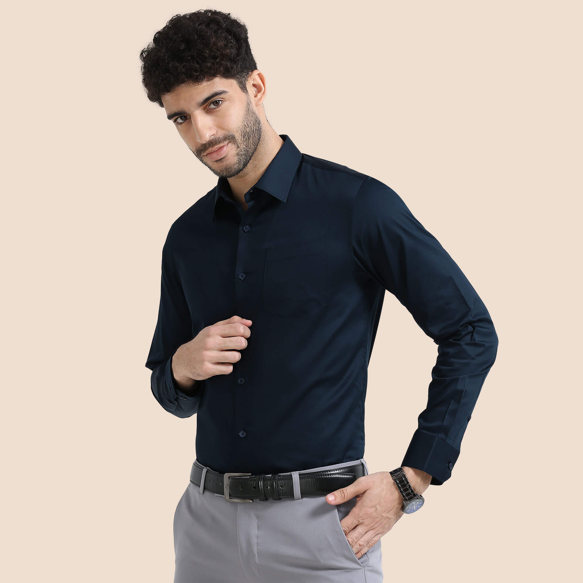 Cambridge Giza cotton shirt sapphire by TFC