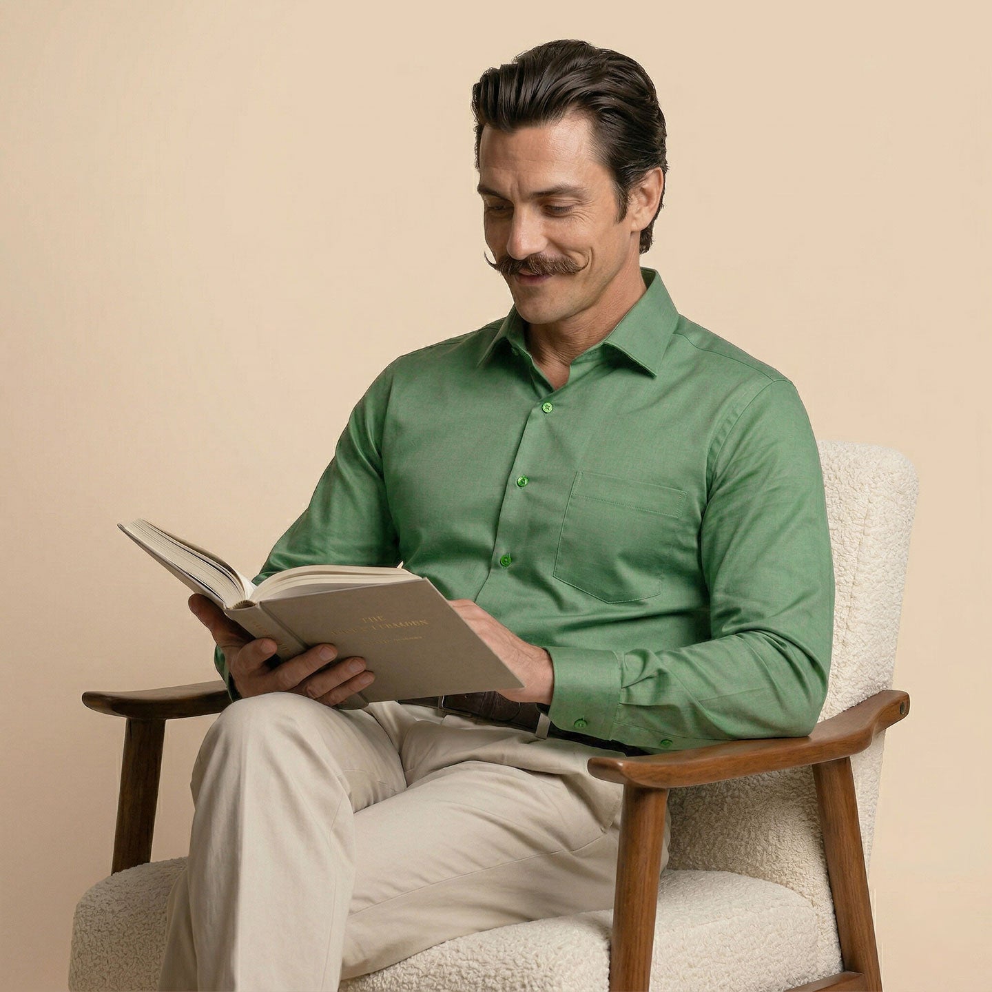 Cambridge Giza Cotton Shirt In Grass Green