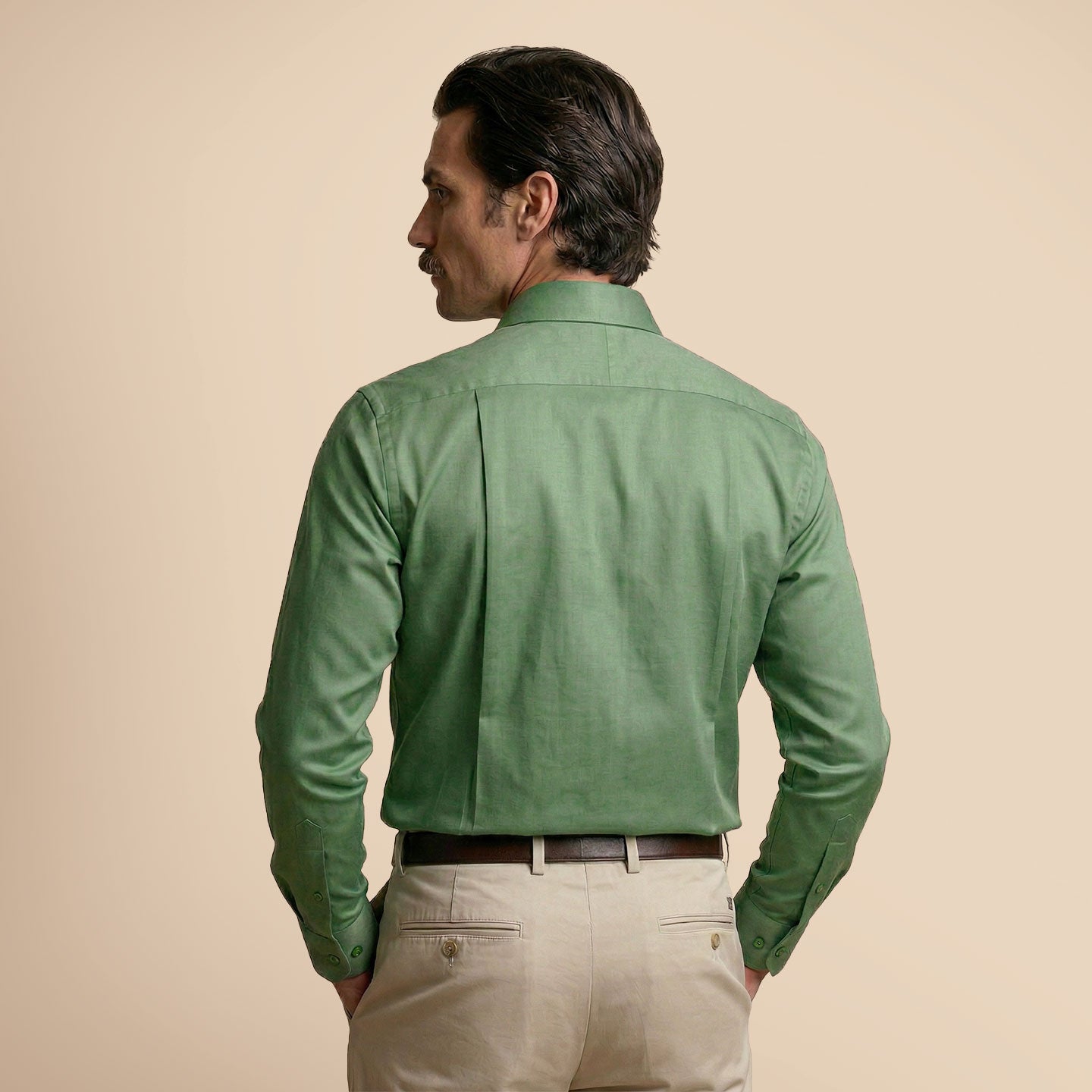 Cambridge Giza Cotton Shirt In Grass Green