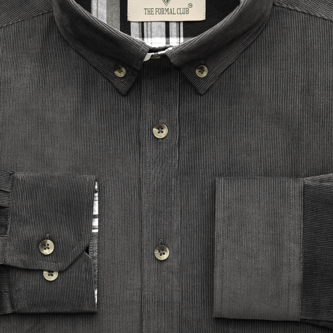 Cruise Corduroy Shirt In Steel Grey