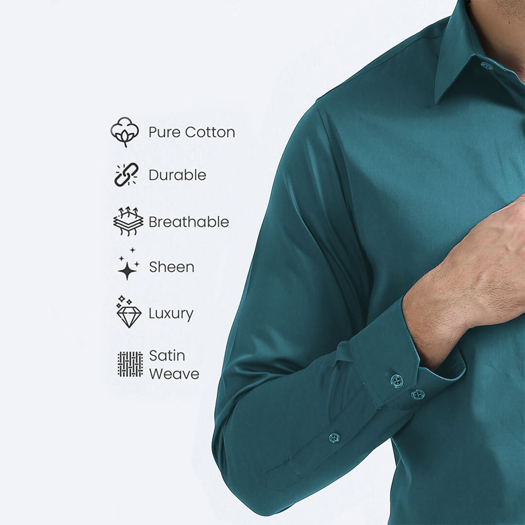 Cambridge Giza Cotton Shirt In Teal