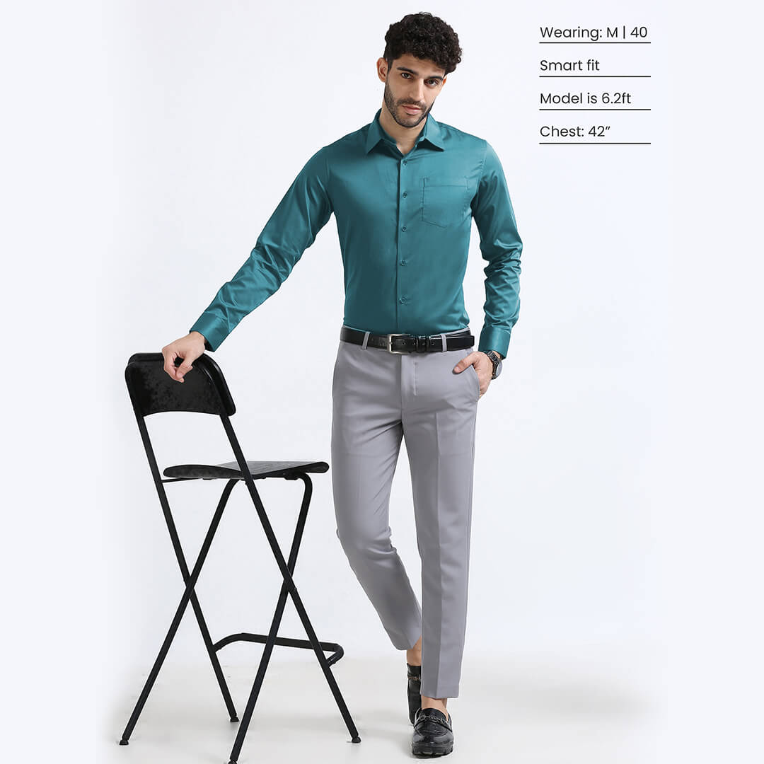 Cambridge Giza Cotton Shirt In Teal