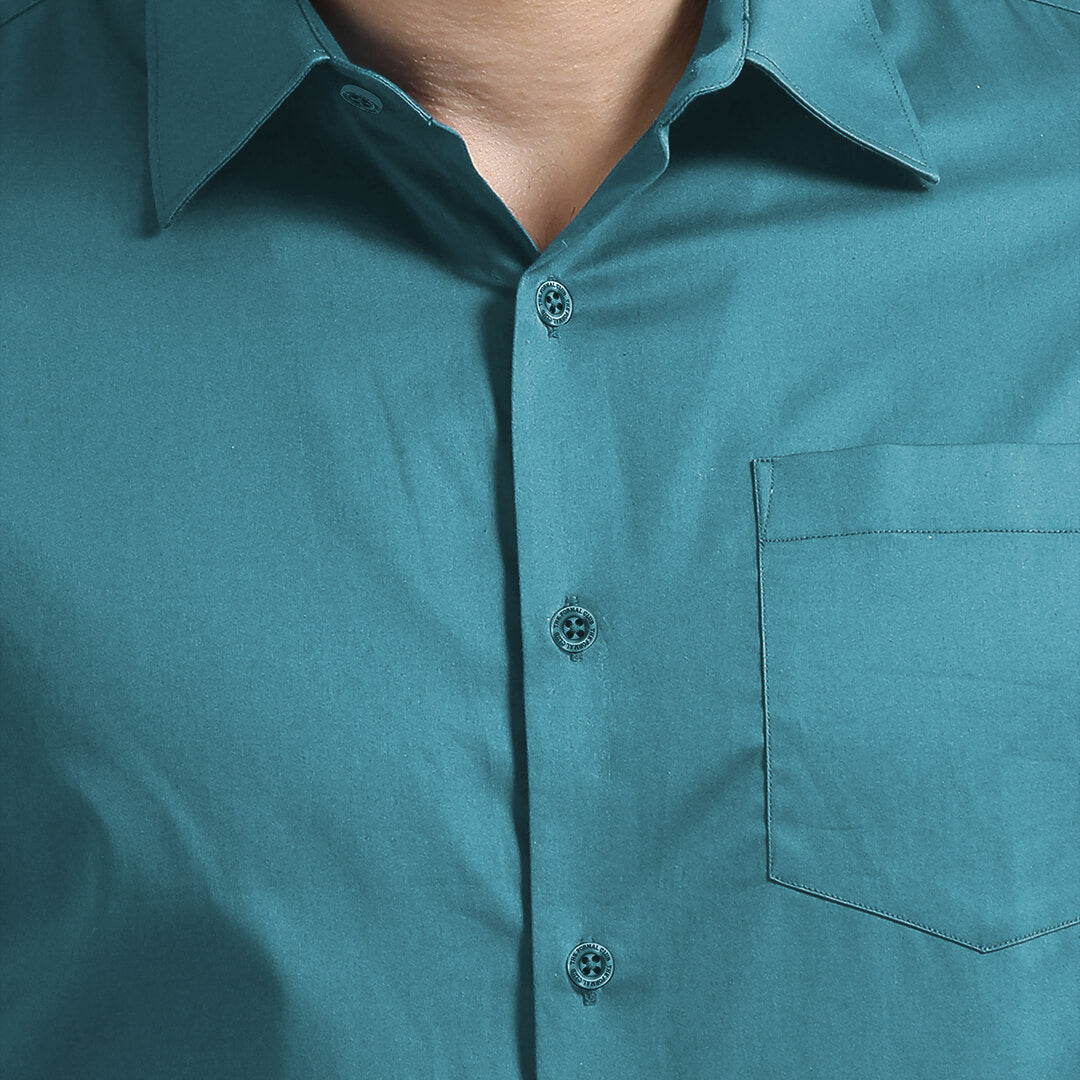 Cambridge Giza Cotton Shirt In Teal
