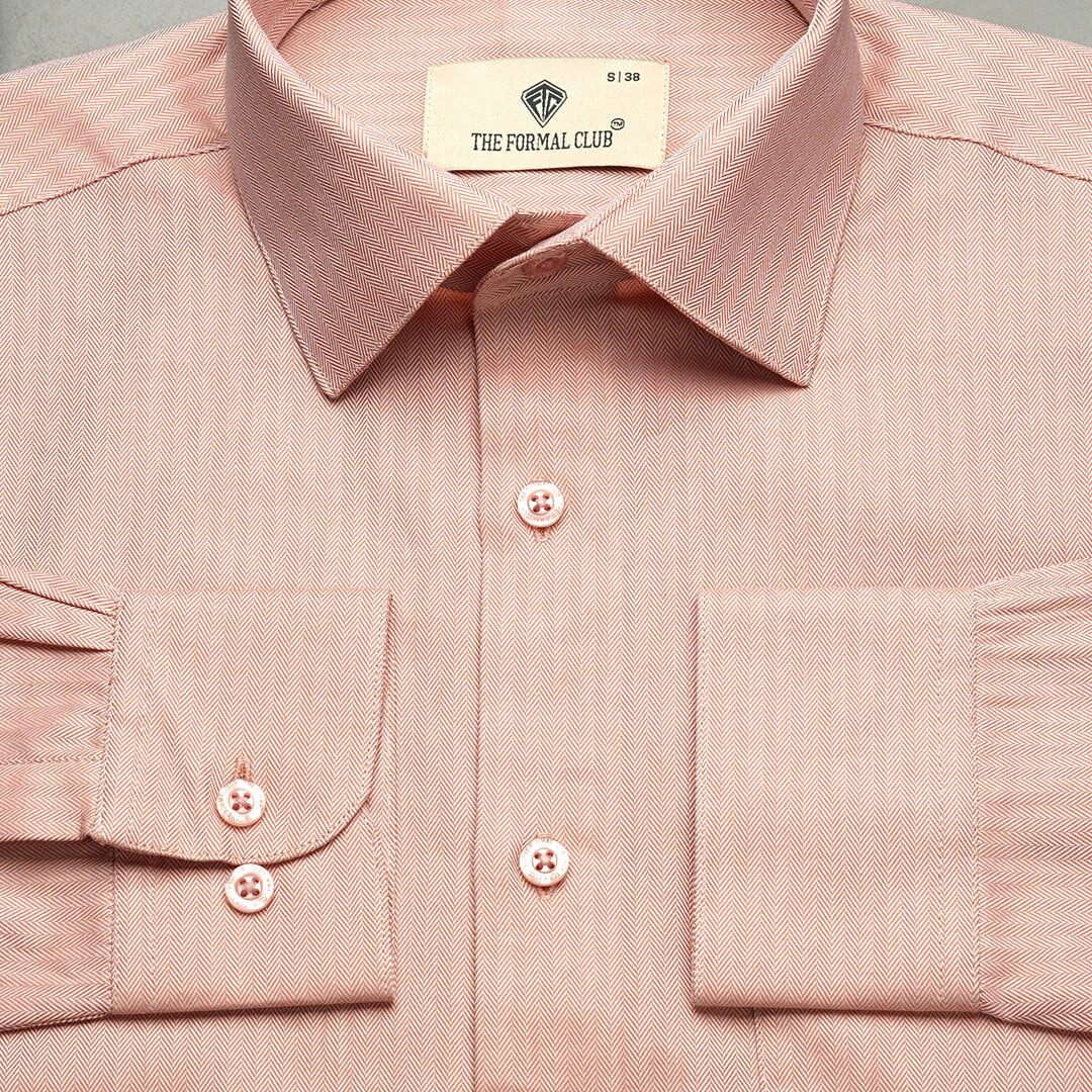 Imperial Herringbone 2 Ply Giza Shirt In Flamingo