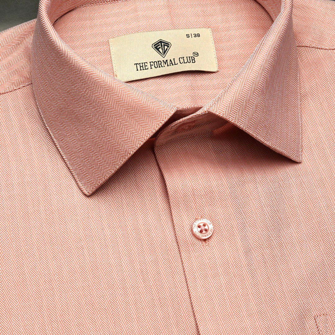 Imperial Herringbone 2 Ply Giza Shirt In Flamingo