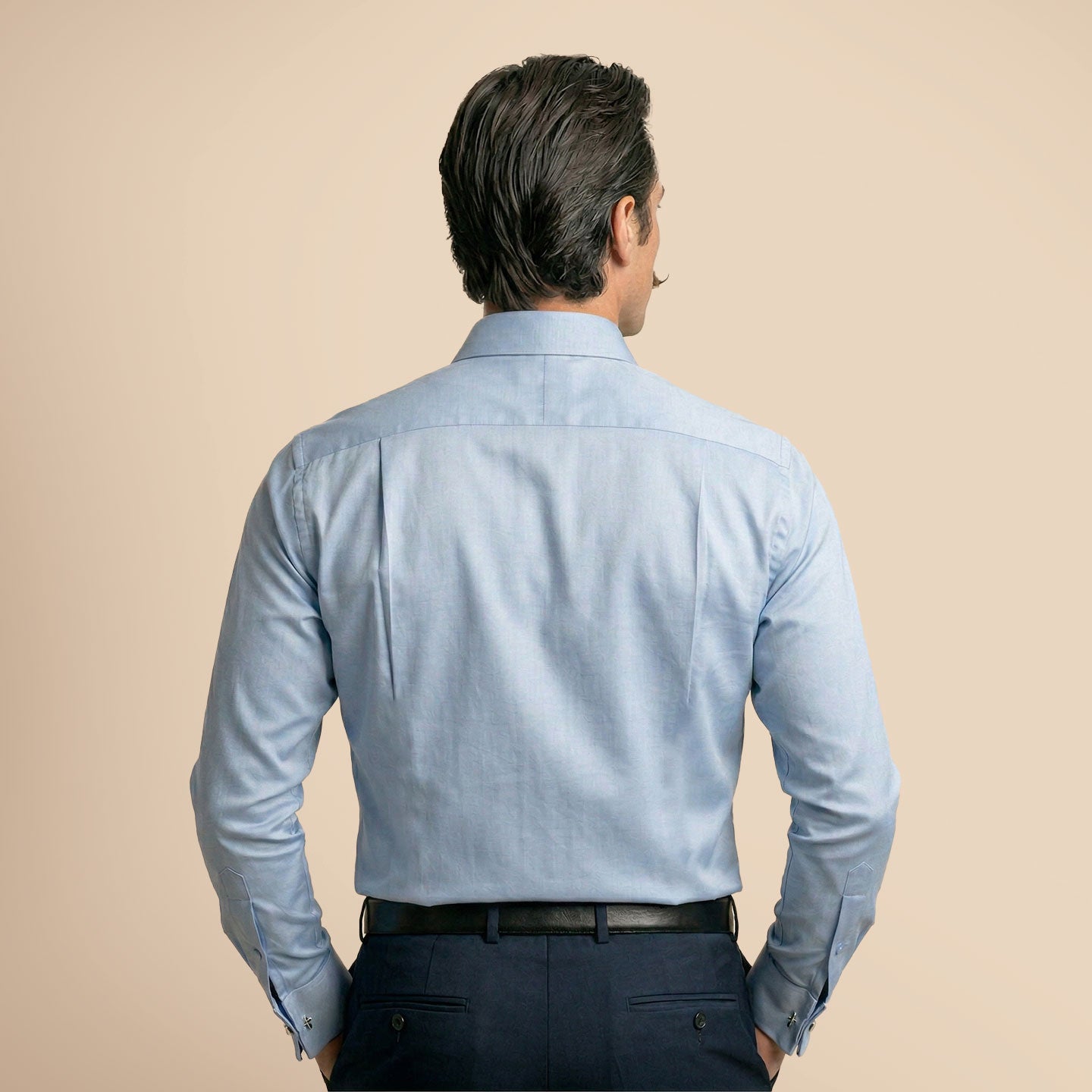 French Cuff Giza Cotton Shirt In Ice Blue