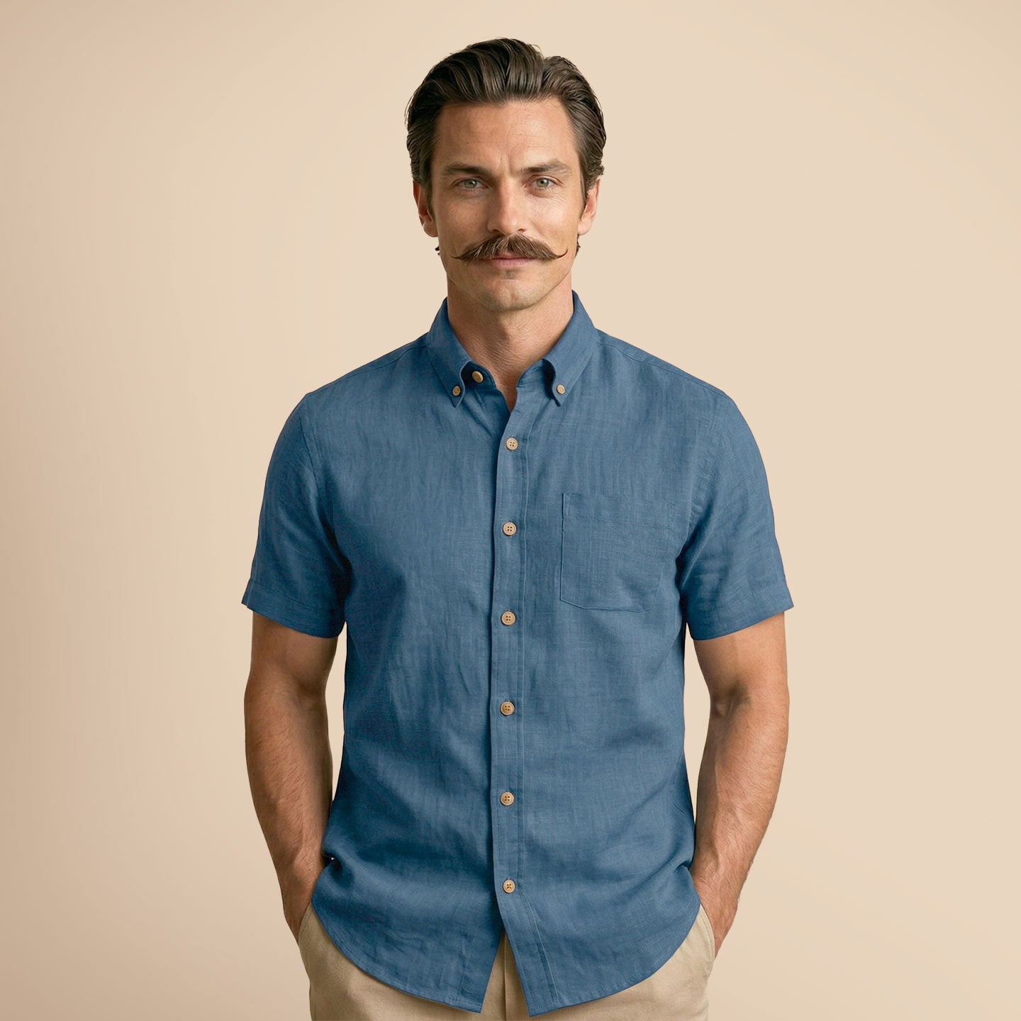 Breeze Linen Half Sleeves Shirt In Indigo