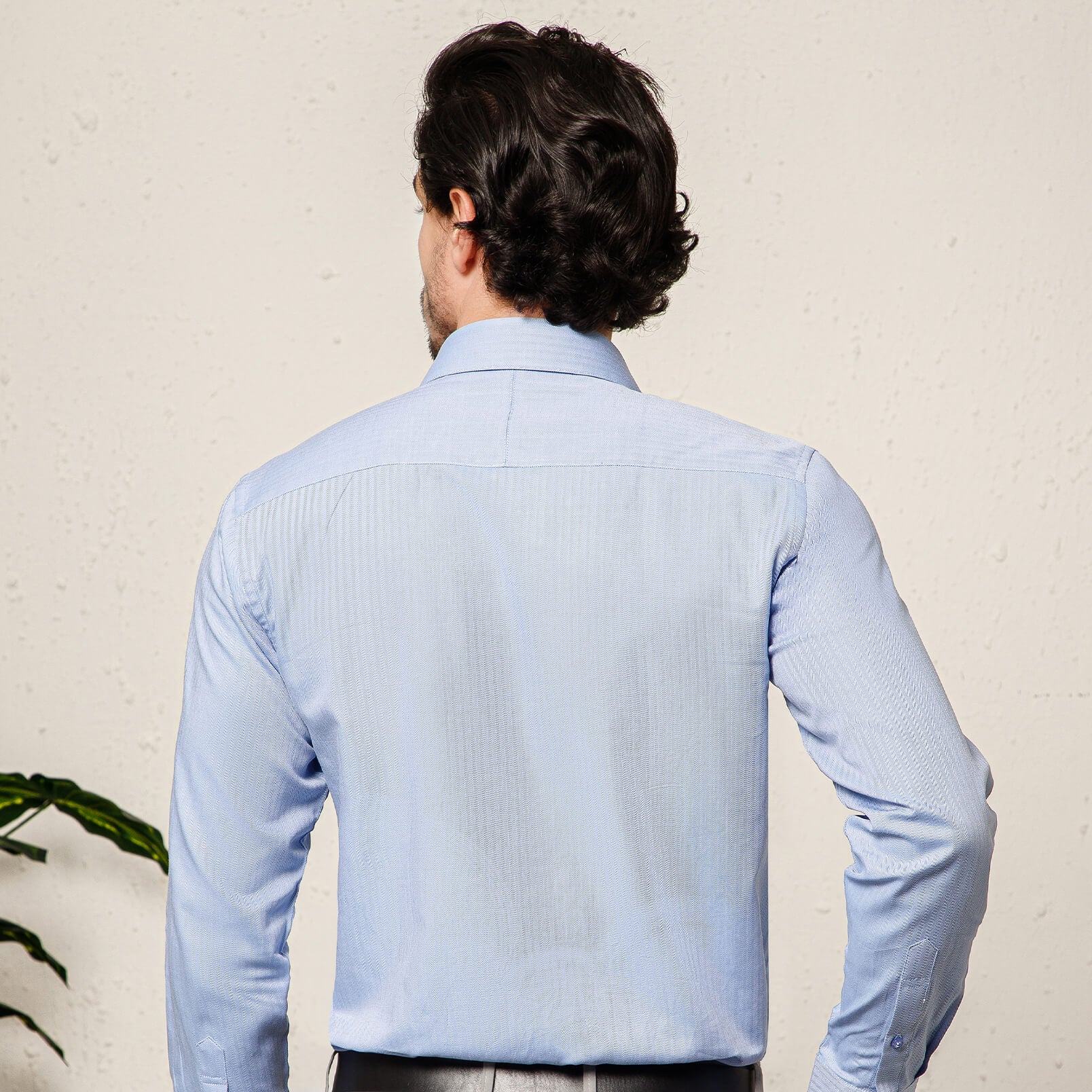 Imperial Herringbone 2 Ply Giza Shirt In Cornflower