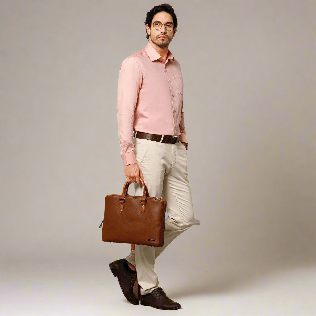 Imperial Herringbone 2 Ply Giza Shirt In Flamingo