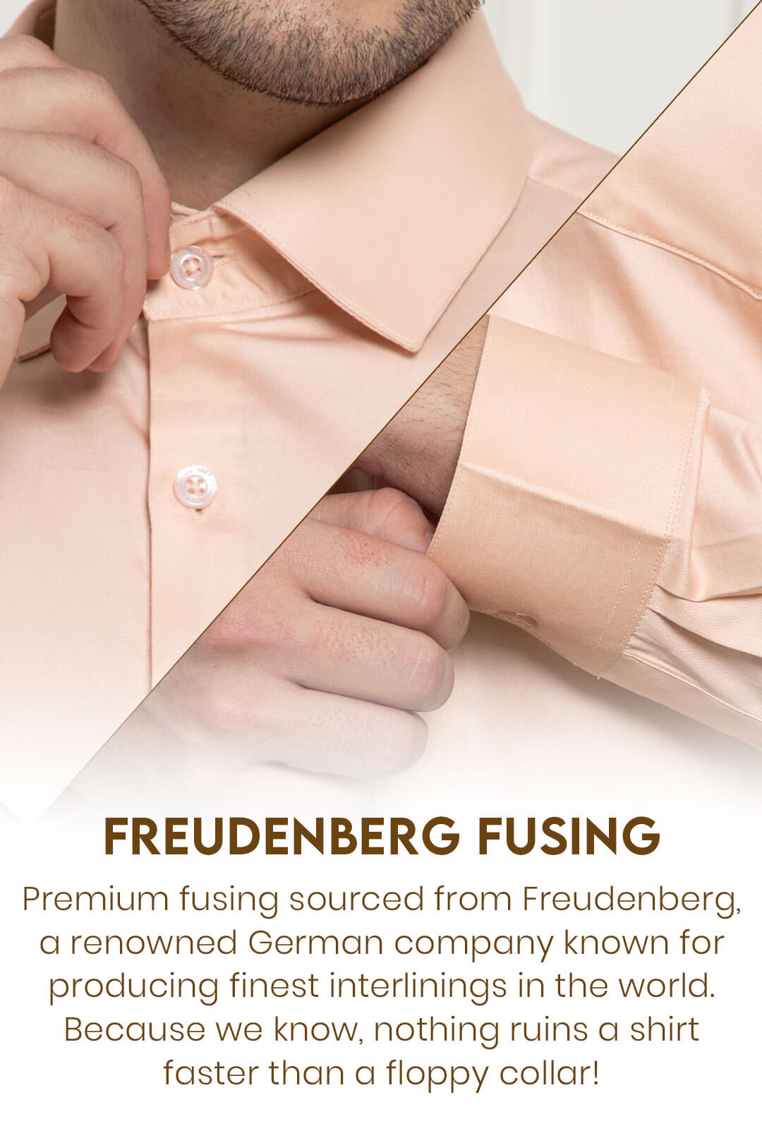 Cambridge Giza Cotton Shirt In Peach Fuzz