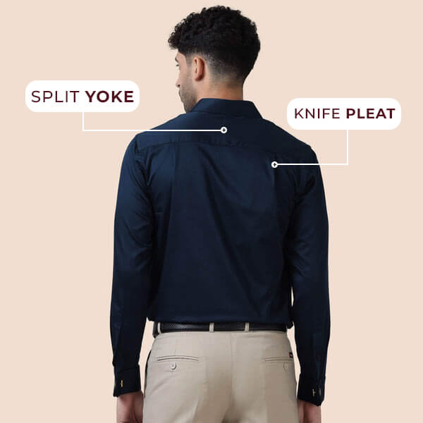 Keneth Navy Shirt with Signature Concealed Placket & French Cuff