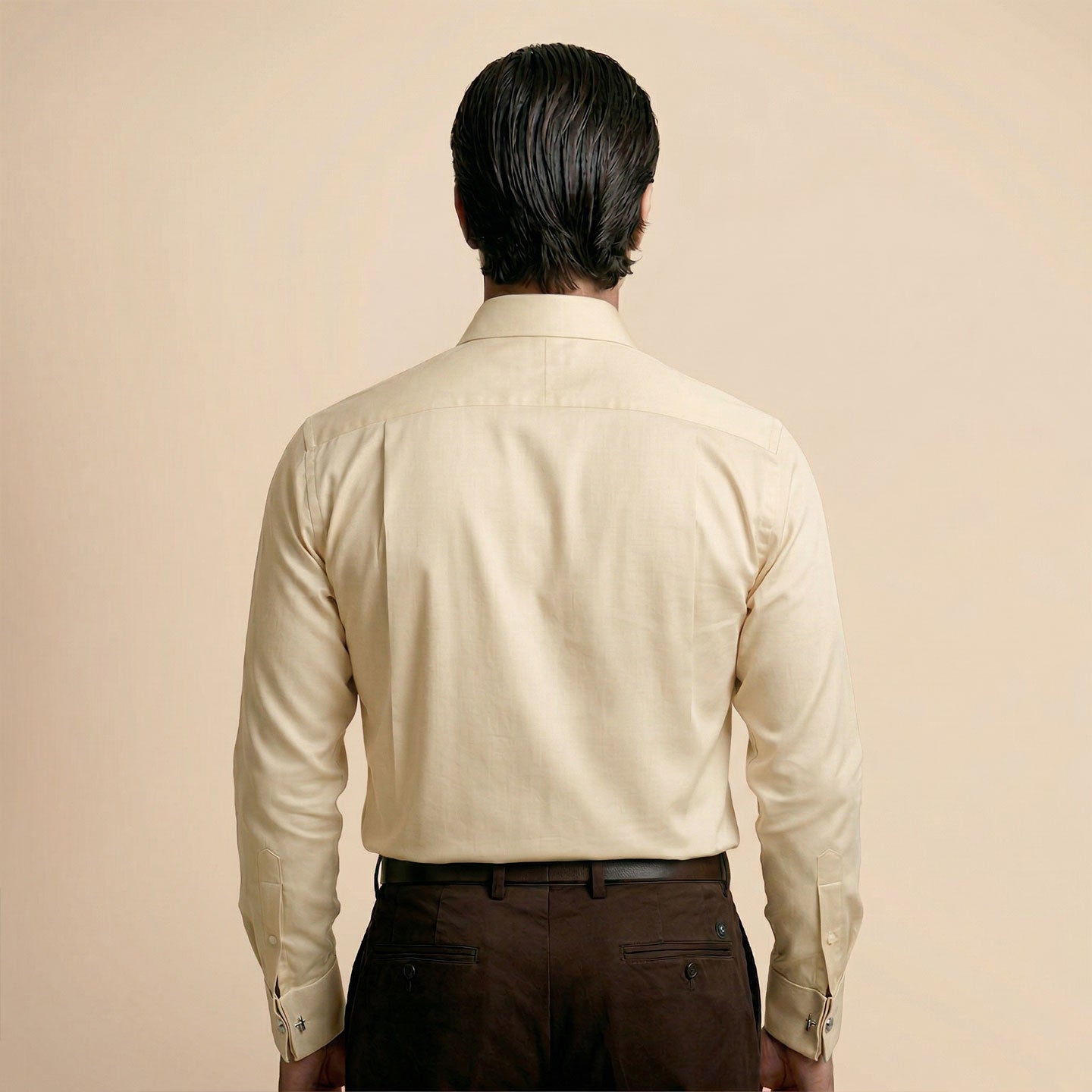 French Cuff Giza Cotton Shirt In Lemon Frost