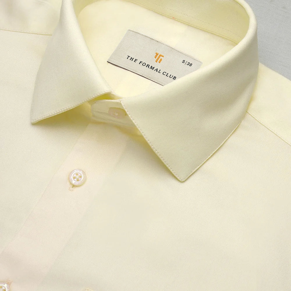 Cambridge Giza Cotton Shirt In Lemon Frost
